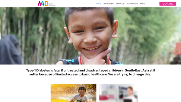 Screenshot of the Action4Diabetes website