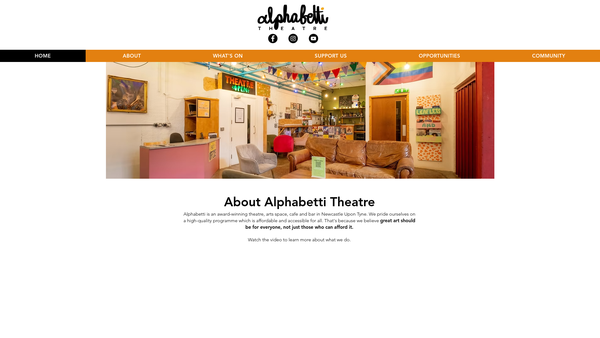 Screenshot of the Alphabetti Theatre website