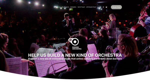 Screenshot of the Engines Orchestra website