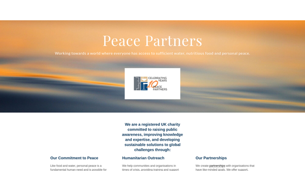 Screenshot of the Peace Partners website