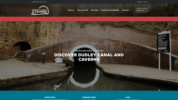 Screenshot of the Dudley Canal And Tunnel Trust website