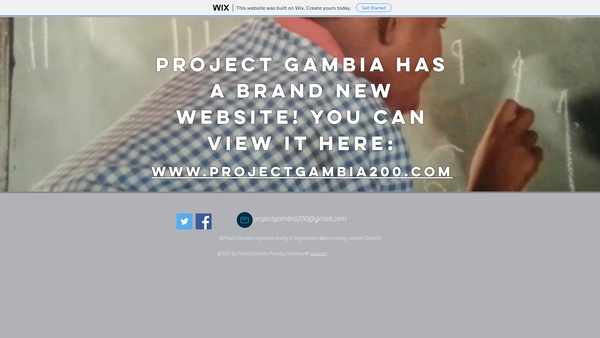 Screenshot of the Project Gambia website