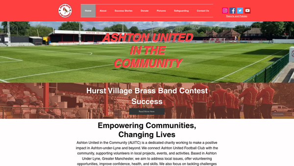 Screenshot of the Ashton United In The Community website