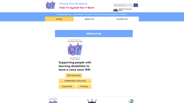 Screenshot of the People First Bridgend website