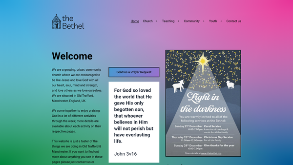 Screenshot of the Old Trafford Christadelphian Church website