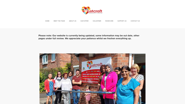 Screenshot of the Westcroft Community Centre website