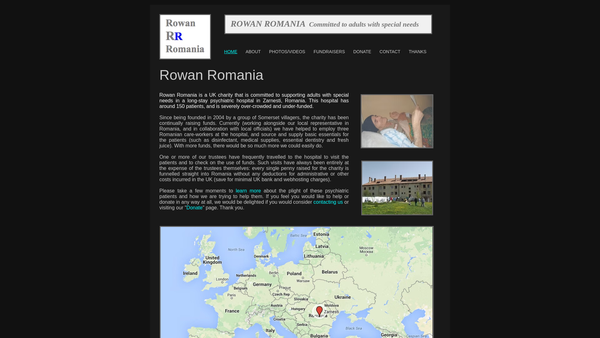 Screenshot of the Rowan Romania website
