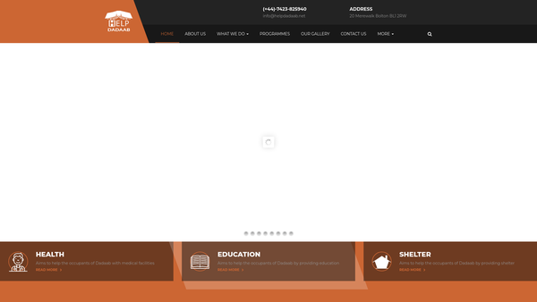 Screenshot of the Help Dadaab website