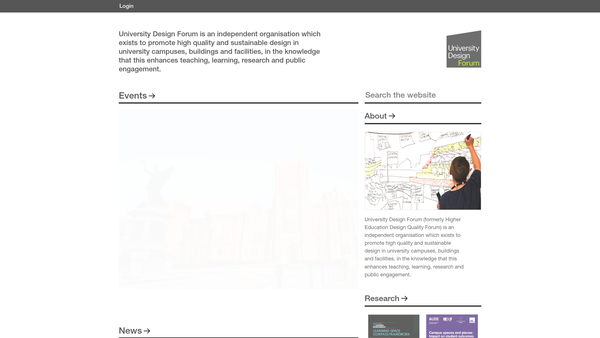 Screenshot of the University Design Forum website