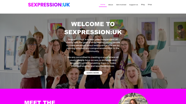 Screenshot of the Sexpression:uk website