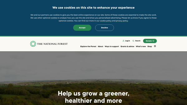 Screenshot of the The National Forest Company website