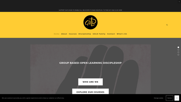 Screenshot of the The Group-Based Open Learning Discipleship Project website