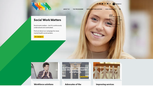 Screenshot of the The Think Ahead Organisation website