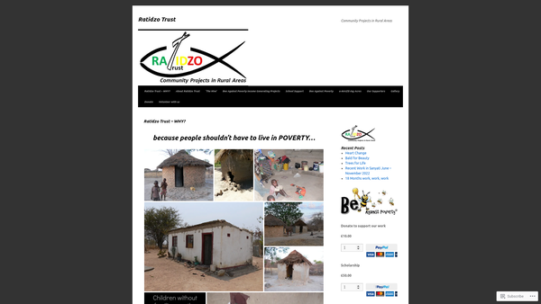 Screenshot of the Ratidzo Trust website