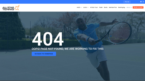 Screenshot of the The All Star Youth Tennis Scholarship Trust website