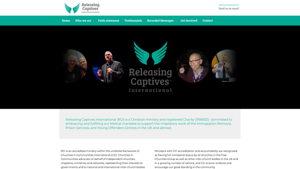 Screenshot of the Releasing Captives International website