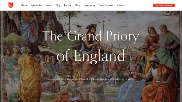 Screenshot of the The Grand Priory Of Blessed Adrian Fortescue Of The Order Of Malta Trust website