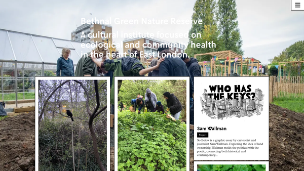 Screenshot of the Bethnal Green Nature Reserve Trust website