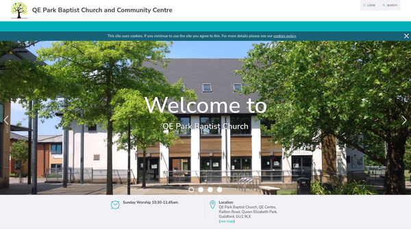 Screenshot of the QE Park Baptist Church website