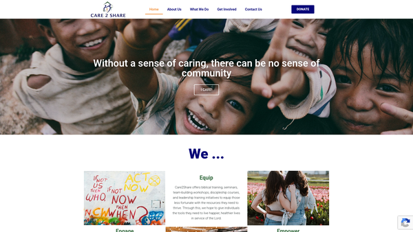 Screenshot of the Care2share website