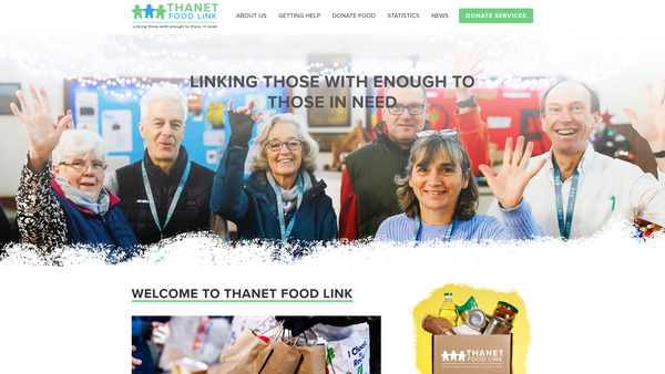 Screenshot of the Thanet Food Link Ltd website