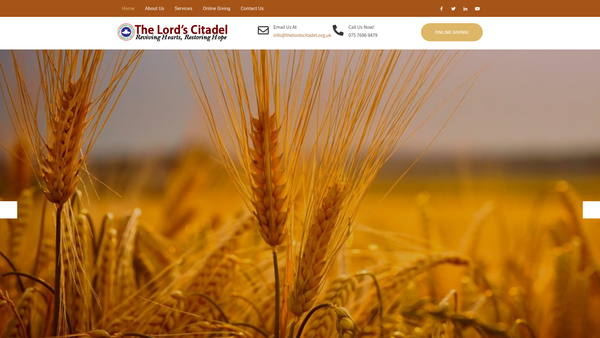 Screenshot of the The Redeemed Christian Church Of God ( Rccg ) The Lord's Citadel website