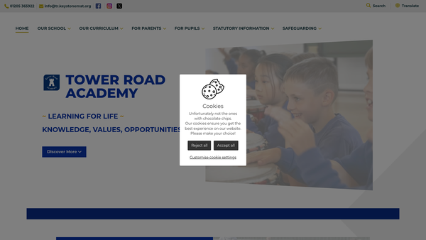 Screenshot of the Friends Of Tower Road Academy website