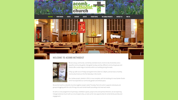 Screenshot of the Acomb Methodist Church website