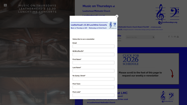 Screenshot of the Leatherhead Concert And Arts Society website