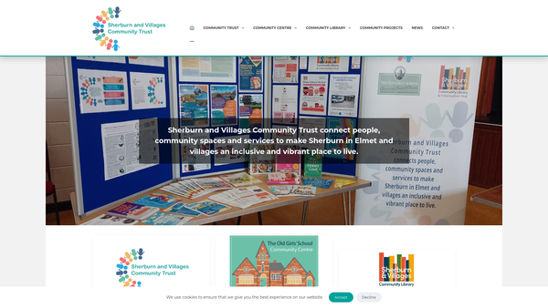 Screenshot of the Sherburn and Villages Community Trust website