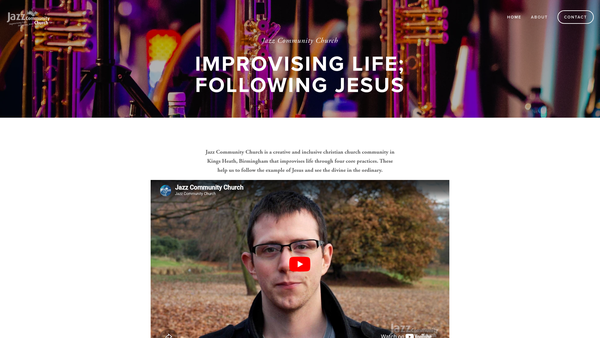 Screenshot of the Jazz Community Church website