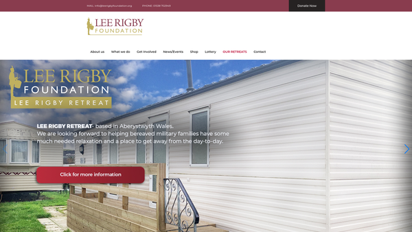 Screenshot of the The Lee Rigby Foundation Limited website