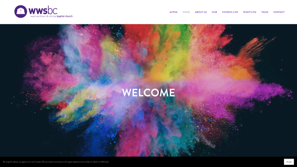 Screenshot of the West Wickham And Shirley Baptist Church website