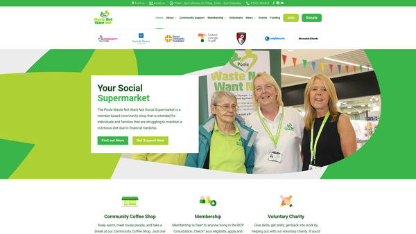 Screenshot of the Poole Waste Not Want Not website