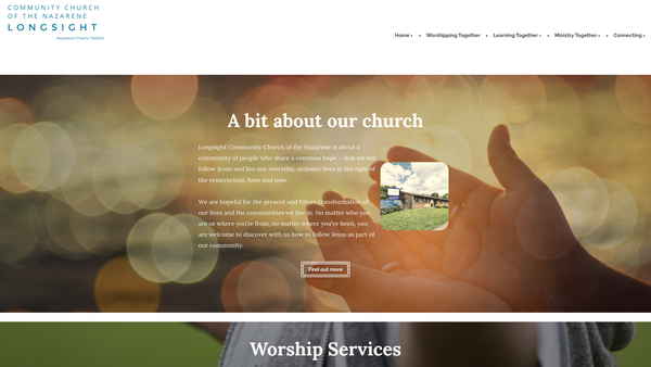 Screenshot of the Community Church Of The Nazarene Longsight website