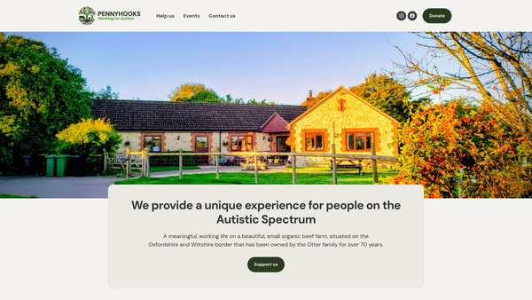 Screenshot of the Pennyhooks Farm Trust website