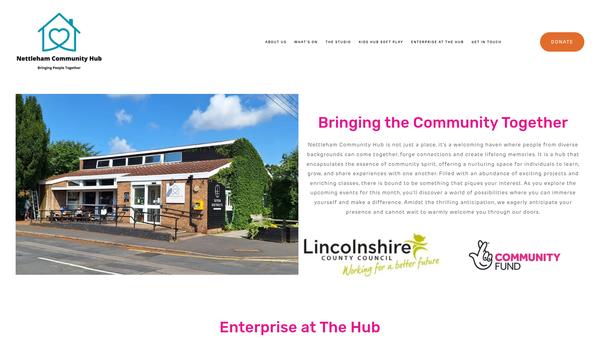 Screenshot of the Nettleham Community Hub website