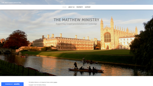 Screenshot of the The Matthew Ministry website