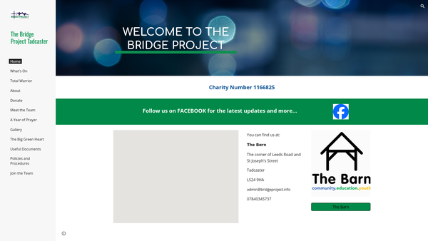 Screenshot of the The Bridge Project Tadcaster website