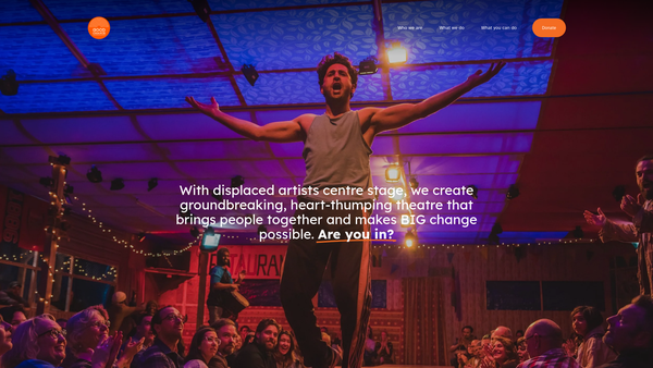 Screenshot of the Good Chance Theatre website