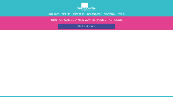 Screenshot of the The Oasis Centre Community Project-East Manchester website