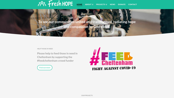 Screenshot of the Fresh Hope website