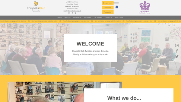 Screenshot of the Chrysalis At Tynedale website