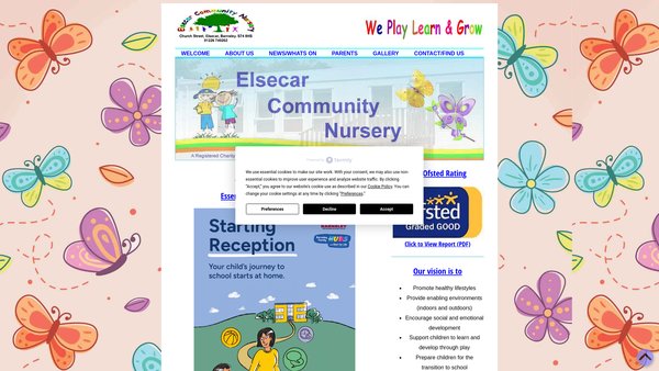Screenshot of the Elsecar Community Nursery website