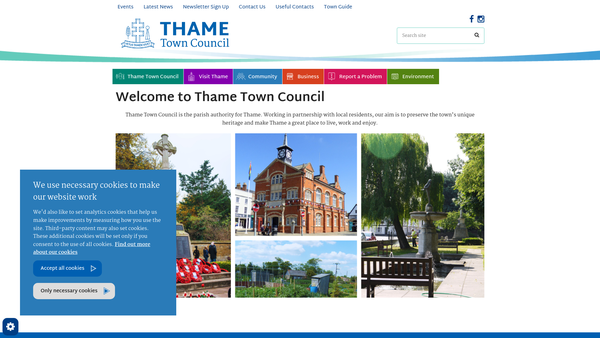 Screenshot of the Mayor Of Thame's Charity Trust website