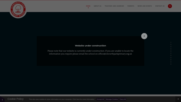 Screenshot of the Ickworth Park Primary PTA website