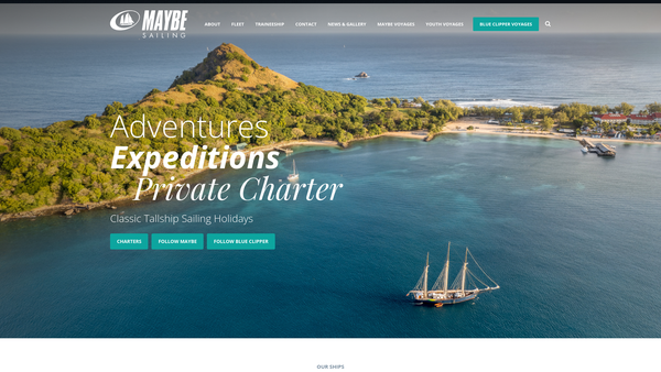 Screenshot of the The Leila Sailing Trust website