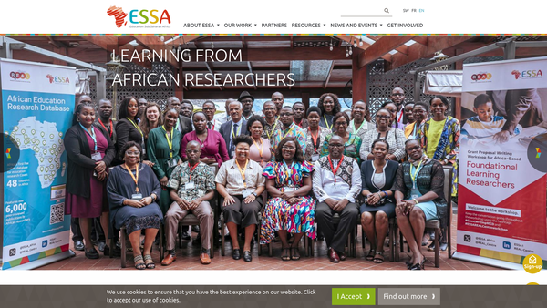Screenshot of the Education Sub-Saharan Africa website