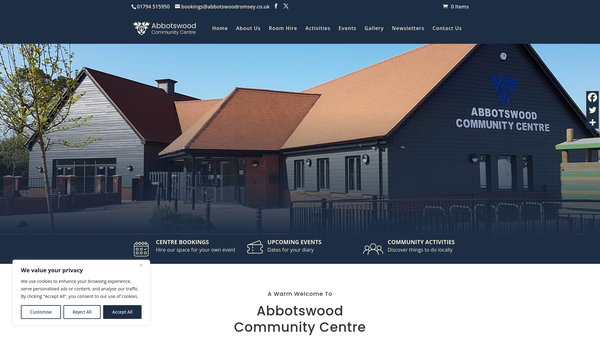 Screenshot of the Abbotswood Community Association website