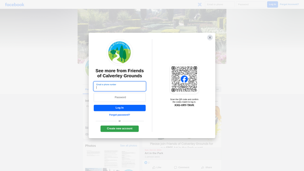 Screenshot of the Friends Of Calverley Grounds website